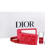 DIOR SET(card and mirror&مناكير احمر &rouge dior shade 999)