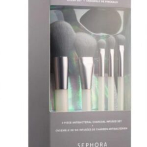 Sephora Collection – طقم فراشي مكياج 6 قطع مضادة للبكتيريا مشبعة بالفحم