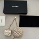 Chanel VIP Gift Makeup Coin Bag and AirPod Case – Gold – New with Box