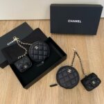 Chanel VIP Gift Makeup Coin Bag and AirPod Case – Black – New with Box