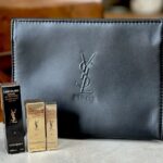 YSL Yves Saint Laurent 4-Piece Lip Balm, Lip Oil & Mascara Pouch Gift Set – New