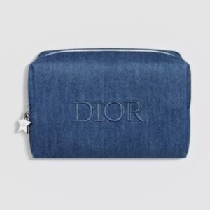 Dior Beauty Exclusive Denim Jeans Logo Cosmetic Makeup Pouch