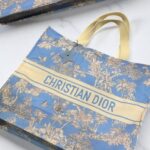 Christian Dior Dior Book Tote – White & Dark Blue