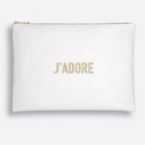 حقيبة مكياج ديور J’adore White and Gold Pouch 2025