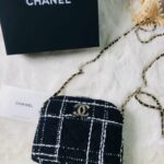 Chanel Beauty VIP / GWP Novelty Bag – Black Tweed with Gold CC Hardware