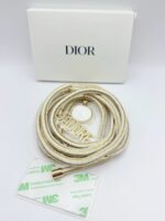 DIOR Phone Strap – J’ADORE Gold & White Rope Lanyard with Charms (Limited Edition)