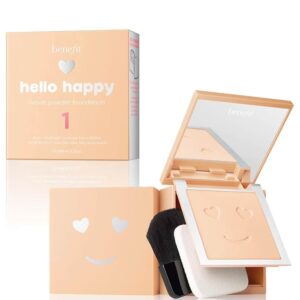 Benefit – Hello Happy Velvet Powder Foundation Various Shades مع كرتونه