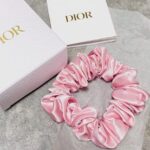 Dior Silk Scrunchie Hair Band – Pink