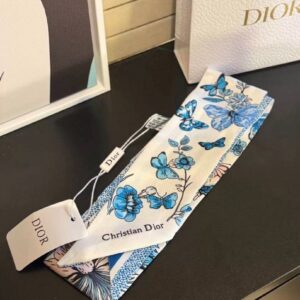 Christian Dior Blue Butterfly Twilly