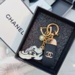 Chanel Keychain – Gold & Pearl Charm