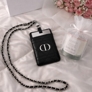 Dior Black Cannage Card Holder – حامل بطاقات ديور