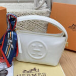 Hermès Hand Bag with Scarf – White