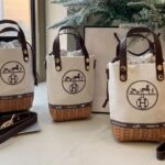 Hermès Reworked Canvas Dust Bag Bucket Bag بدون كرتونه