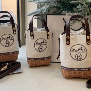 Hermès Reworked Canvas Dust Bag Bucket Bag بدون كرتونه