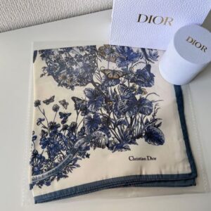 Dior Blue Floral Silk Scarf 50*50 cm
