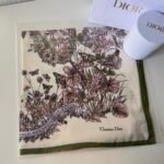 Dior Green Floral Silk Scarf 50*50 cm