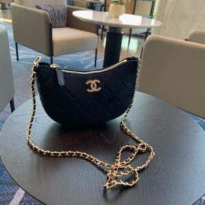 Chanel VIP Black Velvet Crossbody Bag