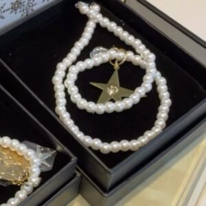 Shalina Lulu Silver Star & Gold Camellia Necklace