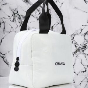 Chanel White Makeup Bag