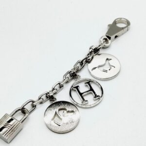 Hermès Key Ring Silver with Box