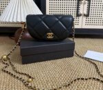 Chanel Black Quilted Shoulder Bag Gold CC Logo