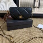 Chanel Black Quilted Shoulder Bag Gold CC Logo