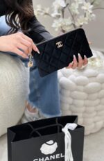 Chanel Quilted Cloth Makeup Bag with Branded Box