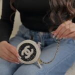 Chanel Tweed Mini Round Charm Bag