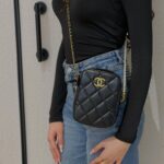 Chanel Quilted Shoulder Bag with Pearl Chain Strap