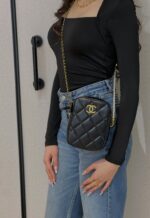 Chanel Quilted Shoulder Bag with Pearl Chain Strap