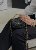 Chanel Luxury Black Leather Bag with Strap – New with Box