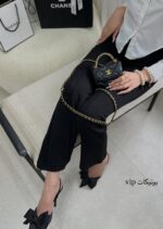 ⁦Chanel Luxury Black Leather Bag with Strap – New with Box⁩ - الصورة ⁦2⁩