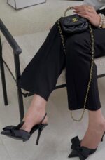 ⁦Chanel Luxury Black Leather Bag with Strap – New with Box⁩ - الصورة ⁦6⁩