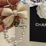 Chanel Pearl Bow Keychain