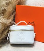 Hermès In-The-Loop White Leather Box Bag with Gold Handle Set