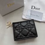 Lady Dior Black Lambskin Card Holder with Dior Gift Pouch