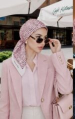 ⁦Christian Dior Miss Dior Pink & White Scarf 90*90CM⁩ - الصورة ⁦3⁩
