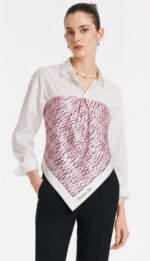 ⁦Christian Dior Miss Dior Pink & White Scarf 90*90CM⁩ - الصورة ⁦4⁩