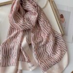 Christian Dior Miss Dior Pink & White Scarf 90*90CM