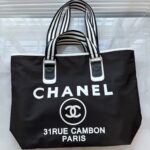 CHANEL Paris Canvas Tote Bag – Black
