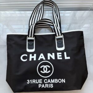 CHANEL Paris Canvas Tote Bag – Black