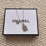 Chanel Perfume Bottle Pendant Necklace – Silver VIP Gift