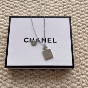 Chanel Perfume Bottle Pendant Necklace – Silver VIP Gift