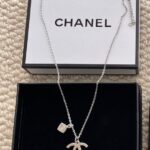 Chanel Exclusive Silver CC Logo Necklace