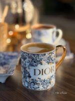 Dior Floral Gold Handle Mug