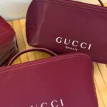 Gucci Beauty Burgundy Cosmetic Pouch