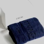 Dior Sauvage Navy Blue Embroidered Sports Towel