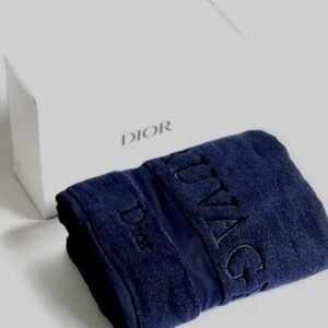 Dior Sauvage Navy Blue Embroidered Sports Towel