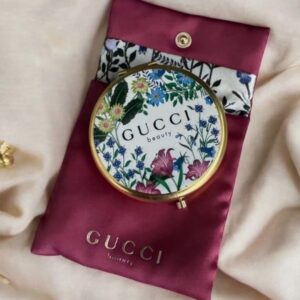 Gucci Beauty Floral Compact Mirror – Gold Tone