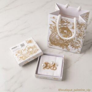 Dior Gold Pearl CD Earrings
